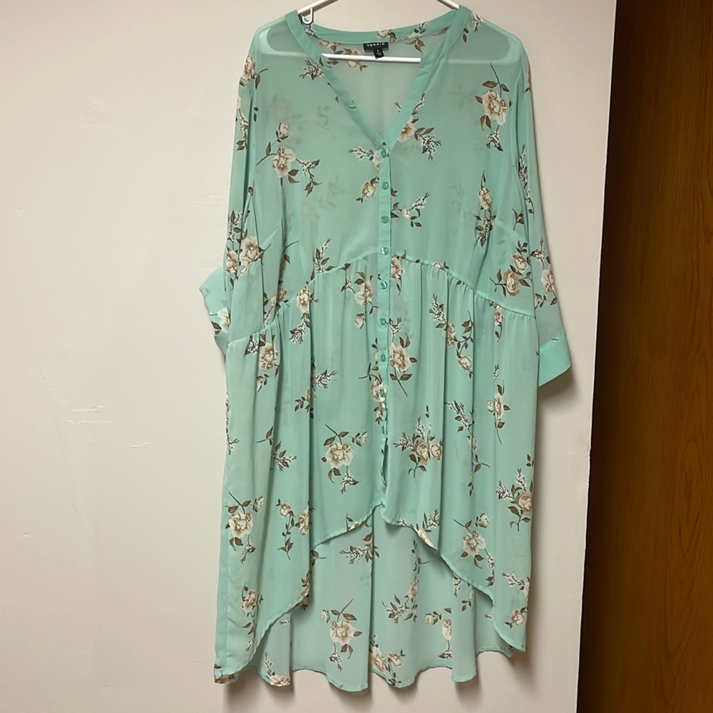 Torrid PlusSize 4 3/4 Sleeve HiLo Button Down